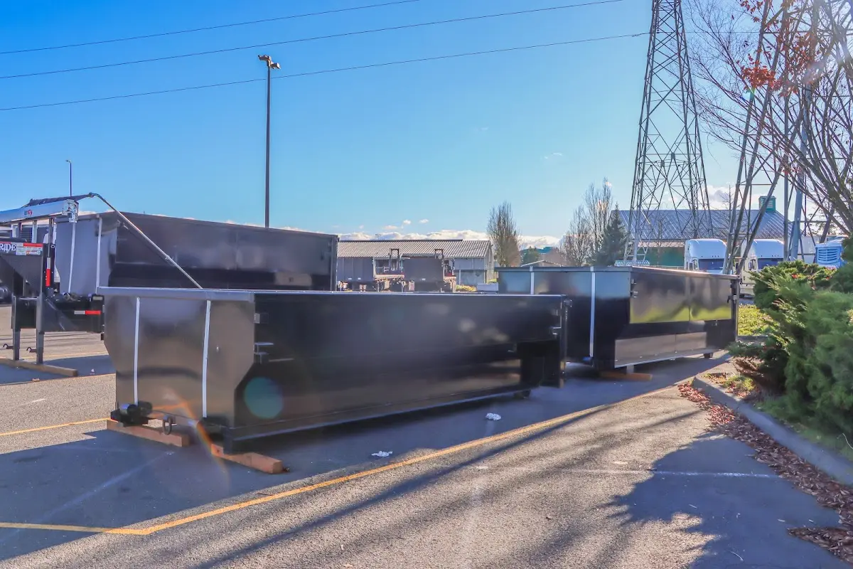 Roll-off dumpster ready for waste disposal at job site for 4 Yard Dumpster Rental in Waukegan